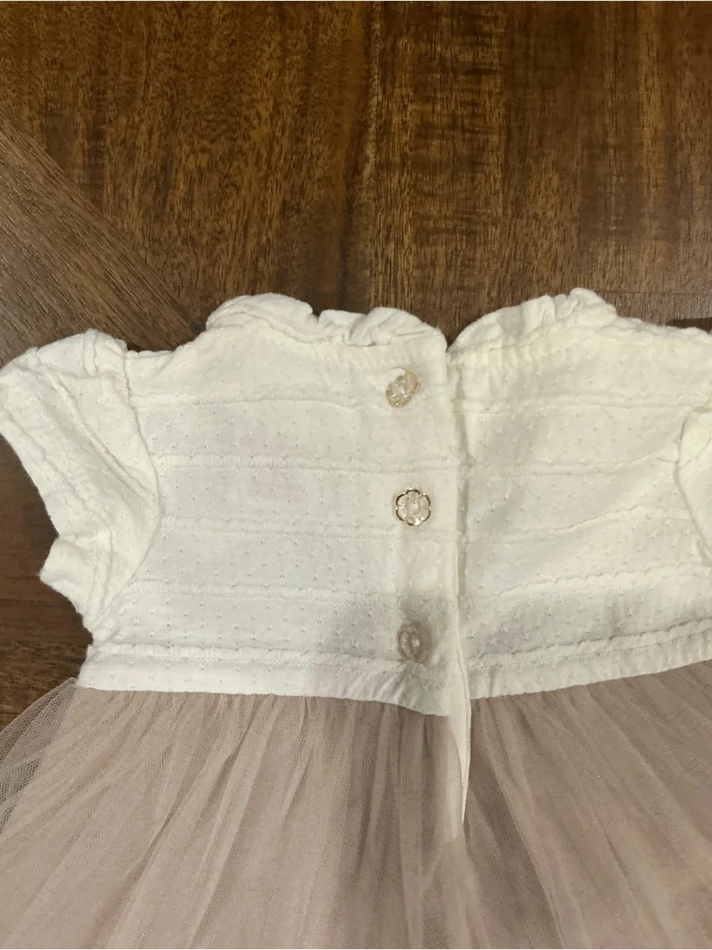 Camilla 3-6 Months White & Tan Tulle Party Dress